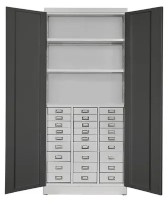 Produktbild von "NUVAX" Schubladenschrank SLS27 + 2 Fachböden RAL7035/5012