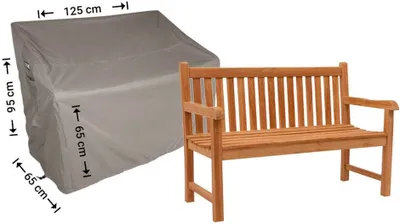 Produktbild von Raffles Covers Schutzhülle für Gartenbank 125 x 65 H: 95/65 cm | Atmungsaktiv | Wasserdicht | UV-beständig | Doppelnähte | Elastischer Kordelzug
