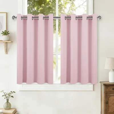 Obrázok produktu pre Závesy 120 x 90 cm - Zatemňovacie, vhodné na malé okná - Nepriehľadné - Odtieň svetloružová