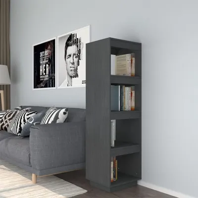 Produktbild von "2026 Promotion" Bücherregal - Standregal - Aktenregal - Grau 40x35x135 cm - Massivholz Kiefer - Wohnzimmerschrank CC27473
