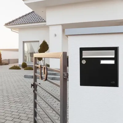 Image de Boîte aux lettres - 1 porte extérieur - Allure - acier noir mat