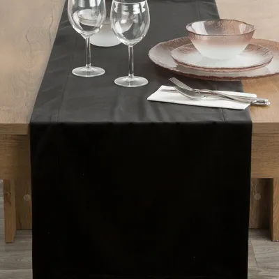 Obrázok produktu pre Slávnostná dekorácia na stôl MELINDA čierna 40x140 cm čierna
