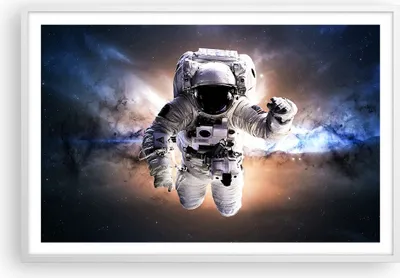 Produktbild von Gerahmtes Poster - Weißer Rahmen - Astronaut Erde Raum - 91,5x61 cm - Wand Bild - Wanddeko - Wandbilder - Kunstposter - Wandposter - Bilderrahmen - Bilder - Kunstdruck - Wandbild - P2WAA91x61-2848