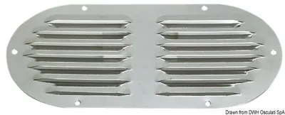 Obrázek produktu pro Větrací mřížka, oválná VA ocel, leštěná 235 x 118 mm , 1 kus
