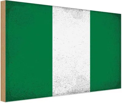 Produktbild von vianmo Holzschild 12x18 cm Nigeria Vintage Flagge Fahne Wappen