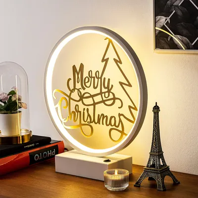 Produktbild von Opviq, XMAS10- XMAS10SHD, Weiß,Gold, Schreibtischlampen, 16 x 9 x 4 cm, 100% Metall