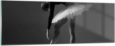 Produktbild von Bilder auf glas - Einteilig - Ballerina Figur Schwarz und Weiß - 90x30cm - Glasbilder - Wandbilder - Bilder - Wanddekoration aus Glas - Glas Bilder - Wandbild auf Glas - GAB90x30-4400