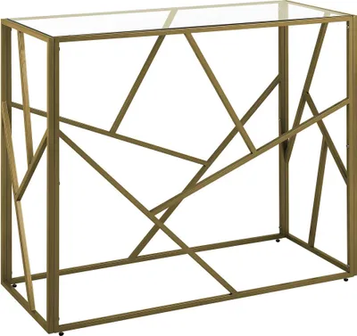 Produktbild von BELIANI Konsolentisch Gold 40 x 100 cm Glas Metallgestell Modern Industriell