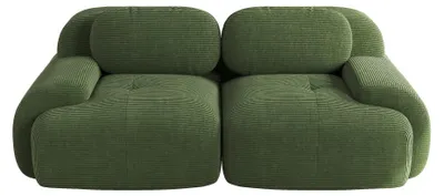 Immagine prodotto di Divano a due posti - Divano per soggiorno - 208 cm - Braccioli curvi - Fondo antiscivolo - Imbottitura ad alta elasticità - Tessuto in cotone - Verde