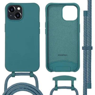 Imagen del producto de Cubierta trasera de color con cordón desmontable con MagSafe para Apple iPhone 15 - Verde oscuro