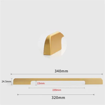 Produktbild von Kabinettstrgriff Aluminiumlegierschublade zieht fr Kommode Kleiderschrank Schuhschrank Gold A 320 -mm -Lochzentren