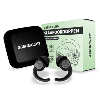 Productafbeelding van 2BEHEALTHY Slaapoordoppen - Tot 35 dB - Siliconen - 2 paar - Zwart