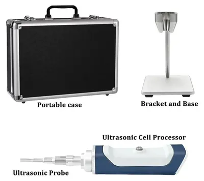 Produktbild von Ultraschall Homogenisator Labor Mixer - Handgerät Zelldisruptor - 30 kHz - 300 W - 8 mm Sonotrode - 300 ml Volumen - 100–240 V