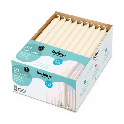 Produktbild von Bolsius | Lange, elfenbeinfarbene Tafelkerzen 290/22 (12 Stunden Brenndauer) | 2 x 50 Stück
