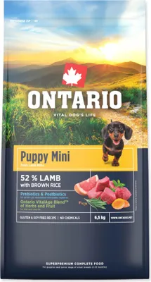 Imagen del producto de Alimento para cachorros Ontario, sabor a cordero y arroz integral, 6,5 kg