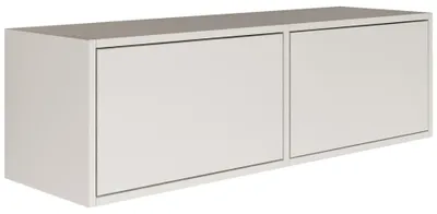 Produktbild von Selsey Framme – hängendes TV-Board mit zwei Klappen, Weiß, 100 cm