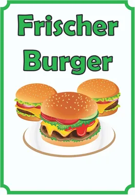 Produktbild von Frischer Burger Schild Hochkant A1 Rückseite selbstklebend