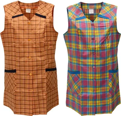 Produktbild von 7/8 Kasack kurz bunt Schürze ohne Arm Kittel, Größe:56, Design:Design 2