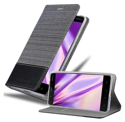 Image de Cadorabo Housse pour Nokia 5 2017 Housse en gris pour téléphone portable Etui Book Case Cover