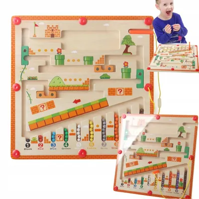Zdjęcie produktu dla Labirynt Gra Tablica Magnetyczna TSG-475 Edukacyjna Drewniana Układanka