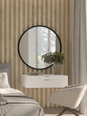 Image de Miroir rond sur cordon DMITRI - noir