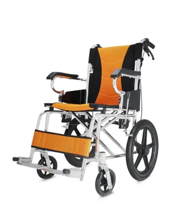Produktbild von PRATIKA Ultraleicht Transportrollstuhl Rollstuhl Faltrollstuhl Transit Aluminium ORANGE