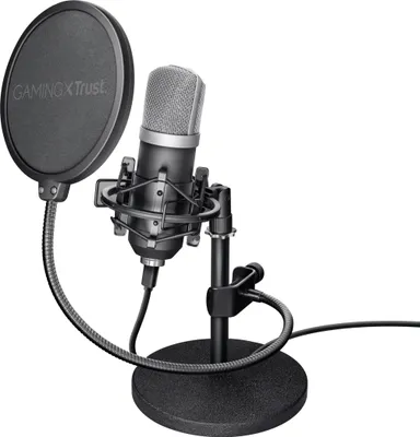 Produktbild von Trust Gaming GXT 252 Emita Studio Mikrofon mit Transportkoffer, Nierencharakteristik, USB Mikrofon für PC, PS4, PS5, Streaming, Podcasting, Musikaufnahmen, ASMR, YouTube, Twitch - Schwarz