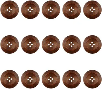 Obrázek produktu pro Dřevěné knoflíky – 15 kusů – čtvercové se zaoblenými hranami – pro ruční práce – Breiwerk – 25 mm
