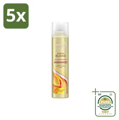 Produktbild von 5 x Andrélon Zomerblond Trockenshampoo für blondes Haar - 245 ml - Vorratspackung - 5 Stücke