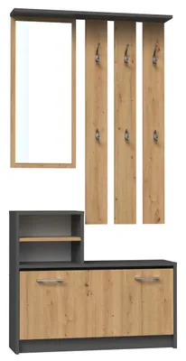 Obrázek produktu pro Předsíňová stěna PRIIT - dub Artisan / antracit