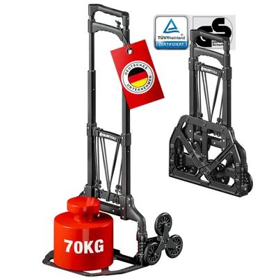 Produktbild von ATHLON TOOLS Aluminium Treppensteiger-Sackkarre klappbar - schwarz