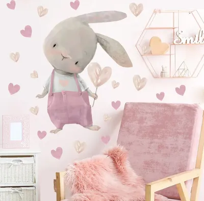 Produktbild von Kinder Tier Wandsticker, Wandaufkleber Deko (Liebes hasen Kinderzimmer Dekoration Hintergrund Wandaufkleber), Kindergarten Home Dekoration