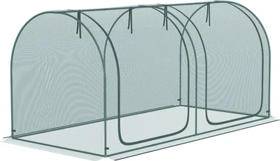 Produktbild von Mini Gewächshaus 2,49X1,2M Pflanzenschutzzelt Mit Tür, Für Garten & Balkon, Stahlrahmen & Hdpe-Netz, Dunkelgrün