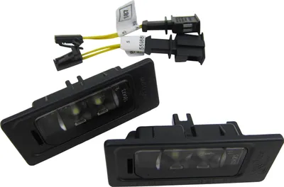 Produktbild von 2x Original Skoda LED Kennzeichenbeleuchtung + Anschluss Adapter Kabel SET #3AF