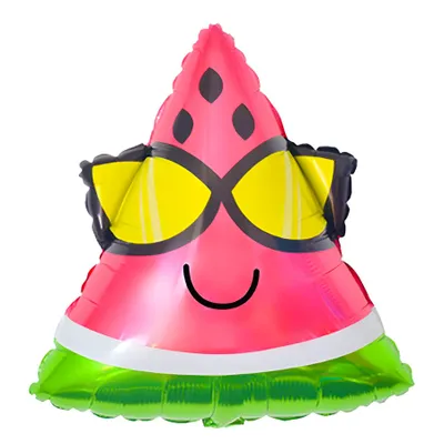 Produktbild von Folienballon Food, Wassermelone Stück mit Sonnenbrille ca. 45*51 cm