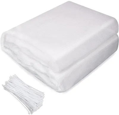 Produktbild von Ibenzoa® Feinmaschiges Gemüse-Schutznetz 2,5 x 6 m aus Polyethylen – Set mit 50 Kabelbindern, Insekten- und Vogelschutz für Garten