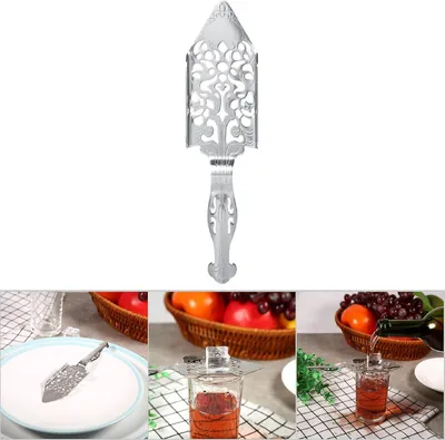 Produktbild von Edelstahl Absinthlöffel - Wermutlöffel für Cocktails - Rührlöffel für Getränke - Trinkfilterlöffel für Küche, Bar und Partys (# 01)