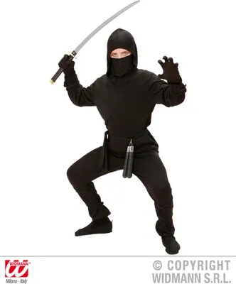 Produktbild von Kostüm Ninja mit Schwert + Stäbe - Ninja komplett 116 cm - 164 cm L - 158 cm