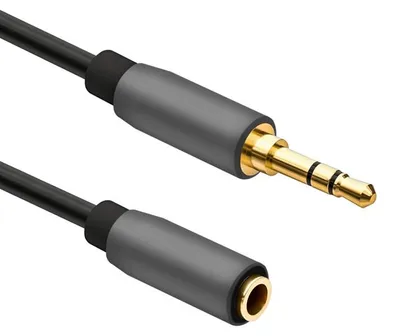 Produktbild von helos Verlängerungskabel, Klinke 3,5mm St./Buchse 3 Pin, PREMIUM, 3,0m, schwarz