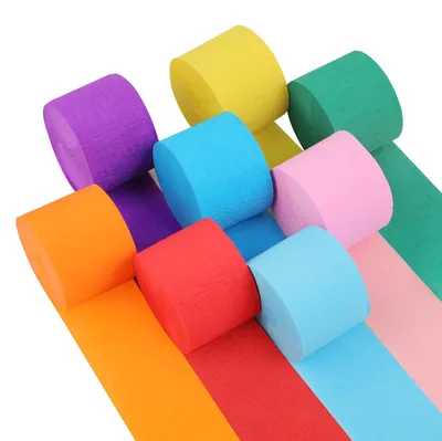 Krepppapier 8 Rollen, bunt, 4,5 cm x 25 m, für Deko & Basteln