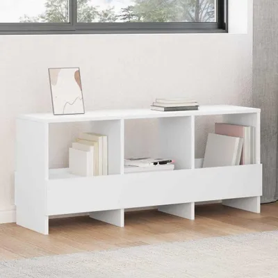 Image de Banc de rangement multifonctionnel avec porte-revues, blanc, 102 x 30 x 45 cm