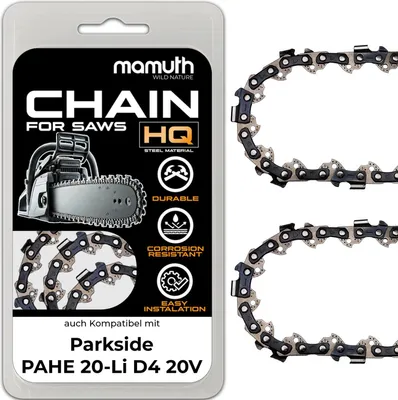Produktbild von 2x Sägekette Kettensäge 20cm 1,1mm 3/8" 33TG für Parkside PAHE 20-Li D4 20V