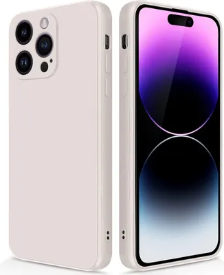 Produktbild von Silikon Hülle für iPhone 14 Pro Max Flüssigsilikon Dünn Gel Gummi Matt Kratzfeste Schutzhülle Weiß
