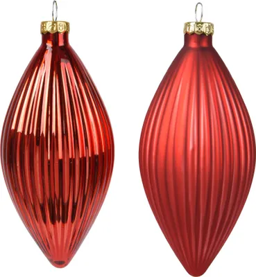 Productafbeelding van Olijf glas d6h13 cm kerstrood 3st Decoris