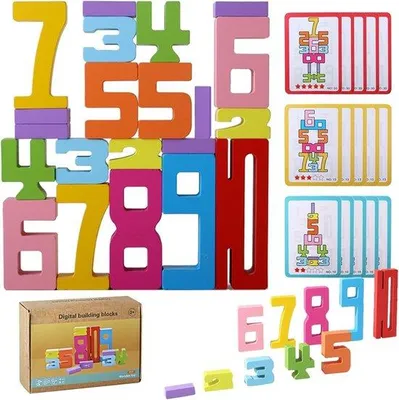 Productafbeelding van Houten Stapeltoren en Sorteerspel voor Baby's en Peuters (1-3 jaar)
