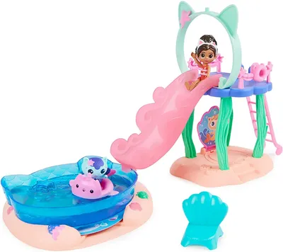 Produktbild von Gabby's Dollhouse DREAMWORKS - Purrific Pool Party Spielset mit Gabby- und Meerkätzchenfigur mit Meerjungfrauenflosse & Farbwechseleffekt, Aktion/Abenteuer, 3 Jahr(e), Mehrfarbig