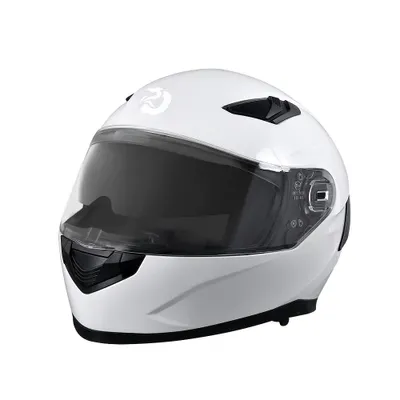 Produktbild von Sportlicher Integralhelm Motorradhelm mit Doppelvisier ECE22-06 atmungsaktiv stoßfest für Herren Damen Motorrad Roller, Weiss, M(57-58 CM)
