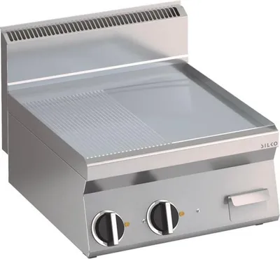 Image de Plaque de cuisson électrique KBS, surface chromée lisse, 596 x 555 mm, 2 zones de cuisson, modèle de table