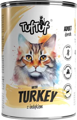 Obrázok produktu pre Tuf Tuf mokré krmivo pre mačky, mäsová konzerva s morčacím mäsom, 400 g