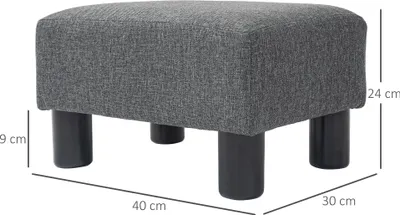 Produktbild von HOMCOM Fußhocker Sitzhocker Hocker mit Leinenoptik Modern für Schlafzimmer